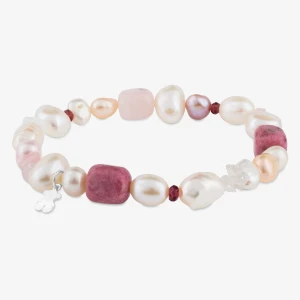 Elastyczna Bransoletka Tous Pearls Z Pereł, Granatów I Rodonitów - Tous Rozmiar