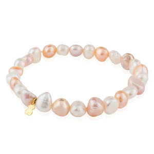 Elastyczna Bransoletka Tous Sweet Dolls Z Pereł Ze Złotym Misiem - Tous Rozmiar