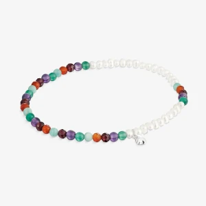 Elastyczna Bransoletka Z Kamieniami Szlachetnymi, Perłami Hodowanymi I Motywem Misia Ze Srebra Bold Motif - Tous