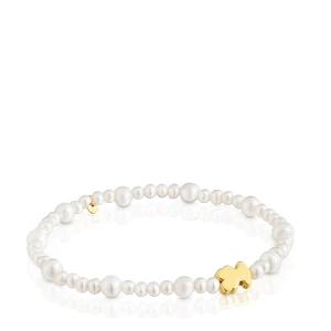 Elastyczna Bransoletka Z Perłą Hodowlaną I Złotym Motywem Misia Sweet Dolls - Tous