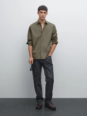Elastyczna Koszula Regular Fit - Jasnozielony - - Massimo Dutti - Male