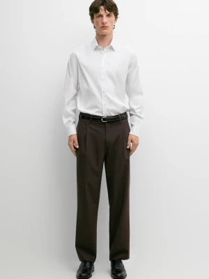 Elastyczna Koszula Slim Z Mieszanki Bawełny - Biały - - Massimo Dutti - Mężczyzna