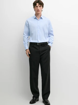 Elastyczna Koszula Slim Z Mieszanki Bawełny - Błękitny - - Massimo Dutti - Mężczyzna