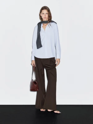 Elastyczna Koszula W Paski - Błękitny - - Massimo Dutti - Kobieta
