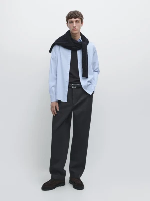 Elastyczna Koszula Slim Z Mieszanki Bawełny - Błękitny - - Massimo Dutti - Mężczyzna