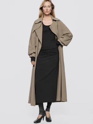Elastyczna Spódnica Midi - Limited Edition - Brudnoszary - Massimo Dutti - Female