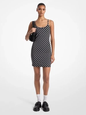 Elastyczna sukienka na ramiączkach z nylonu w grochy MICHAEL Michael Kors