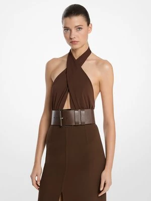 Elastyczne body z dekoltem typu halter z matowego dżerseju MICHAEL KORS COLLECTION