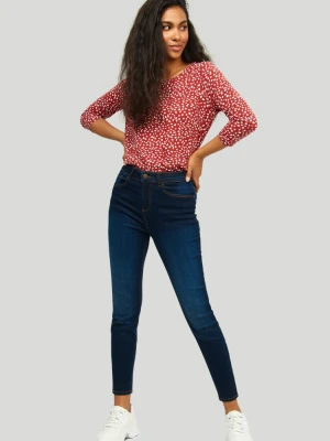 Elastyczne, granatowe jeansy o kroju slim-fit Greenpoint niebieski