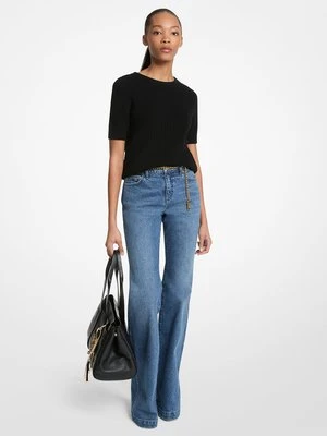 Elastyczne jeansy z rozszerzanymi nogawkami i paskiem MICHAEL Michael Kors