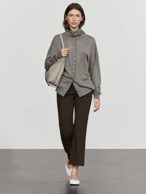 Elastyczne Spodnie Kick Flare - Czekoladowy - Massimo Dutti - Female