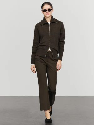 Elastyczne Spodnie Kick Flare - Czekoladowy - Massimo Dutti - Female