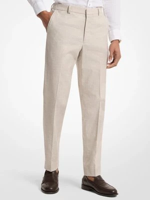 Elastyczne spodnie z bawełny i lnu w kratkę Michael Kors Mens