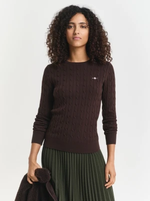 Elastyczny bawełniany sweter z okrągłym dekoltem GANT