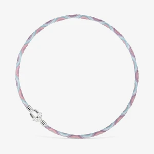 Elastyczny Naszyjnik/Bransoletka Ze Srebra Tous Manifesto Z Różowo-Niebieskim Sznurkiem - Tous