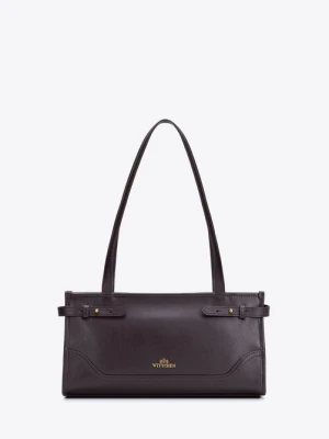 Elegancka bagietka damska ze skóry naturalnej ciemny brąz Wittchen