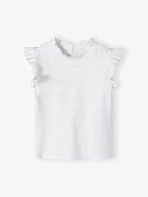 Elegancka biała bluzka z krótkim rękawem dla dziewczynki Lincoln & Sharks by 5.10.15.
