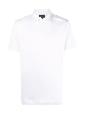 Elegancka Biała Koszulka Polo Giorgio Armani