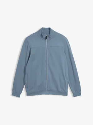 Elegancka bluza rozpinana z miękkiej mieszanki bawełny BonPrix niebieski
