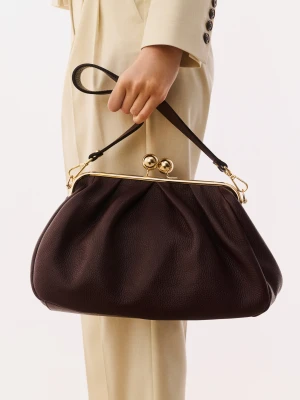 Elegancka burgundowa torebka z marszczeniem TARANKO