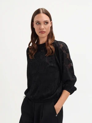 Elegancka czarna bluzka z koronką Top Secret