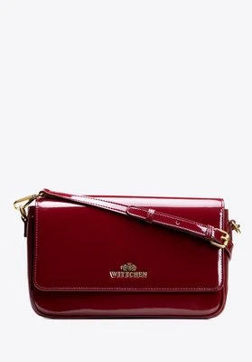 Elegancka damska listonoszka ze skóry lakierowanej bordowa Wittchen