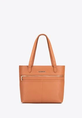 Elegancka damska shopperka miejska jasny brąz Wittchen