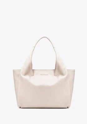 Elegancka damska shopperka z imitacji skóry kremowa Wittchen