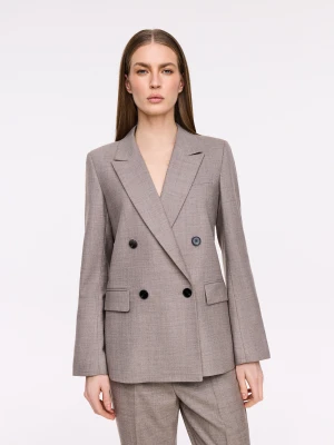 Elegancka dwurzędowa marynarka w kolorze taupe Taranko