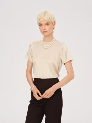 Elegancka jedwabna bluzka w kremowym kolorze TARANKO