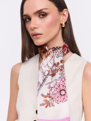 Elegancka jedwabna gawroszka z roślinnym motywem TARANKO