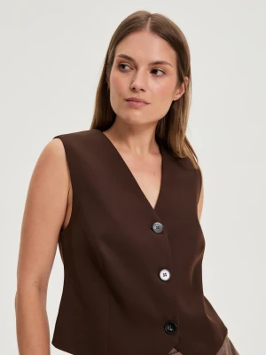 Elegancka kamizelka brązowa Moodo