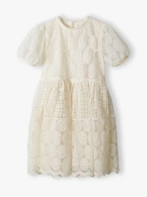 Elegancka koronkowa sukienka dla dziewczynki - ecru - Max&Mia Max & Mia by 5.10.15.