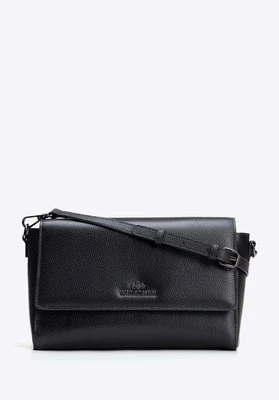 Elegancka listonoszka ze skóry naturalnej czarno - srebrna Wittchen