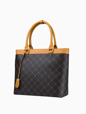 Elegancka logowana torebka typu shopper z ozdobnym brelokiem Puccini