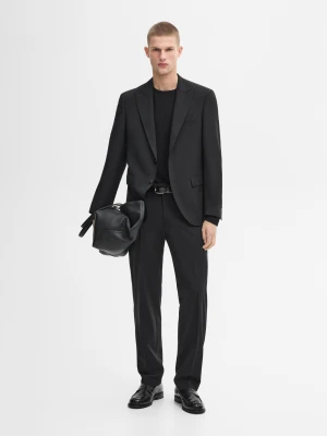 Elegancka Marynarka Od Garnituru Ze 100% Wełny - Czarny - - Massimo Dutti - Mężczyzna