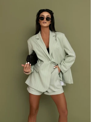 Elegancka marynarka oversize w paski CASJA - pistacjowa  magmac 