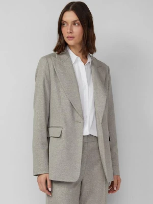 Elegancka marynarka slim fit z brokatową przędzą s.Oliver szary