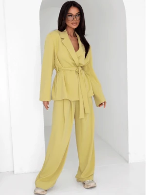 Elegancka marynarka z wiązaniem ADELL - oliwkowa  magmac 