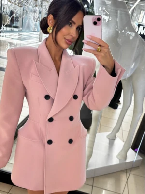 Elegancka marynarko-sukienka z guzikami AYAZ - brudny róż  magmac 