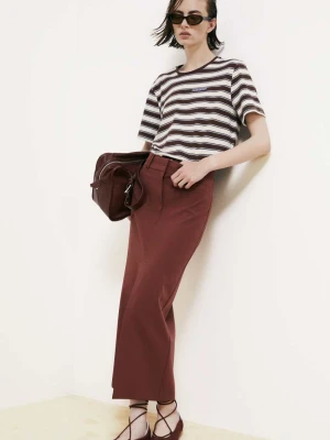 Elegancka spódnica midi z domieszką wiskozy PATRIZIA PEPE