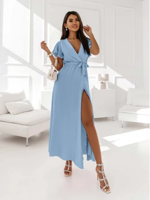 Elegancka sukienka maxi CAROLINE - błękitna  magmac 