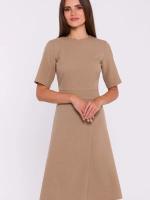 Elegancka sukienka z trapezowym dołem szara Stylove