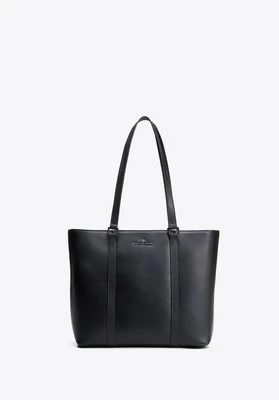 Elegancka torebka shopperka ze skóry naturalnej czarno - srebrna Wittchen
