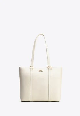 Elegancka torebka shopperka ze skóry naturalnej kremowa Wittchen