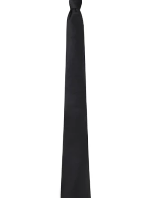 Elegancki Czarny Jedwabny Krawat dla Mężczyzn Lanvin