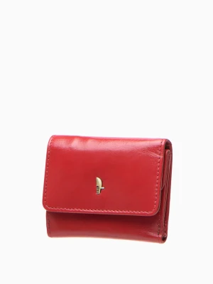 Elegancki czerwony skórzany portfel damski średniej wielkości Puccini