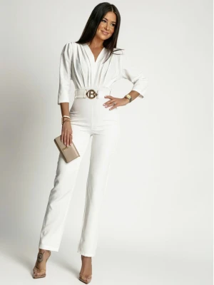 Elegancki dopasowany kombinezon OTIA - biały  magmac 