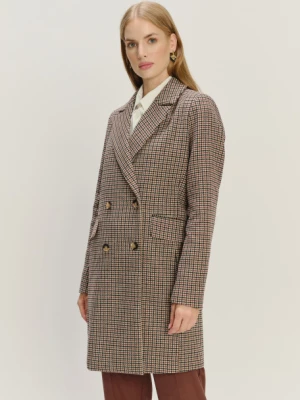 Elegancki dwurzędowy płaszcz w subtelną kratę Greenpoint
