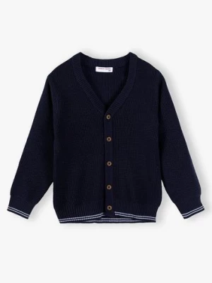 Elegancki dzianinowy sweter dla chłopca na guziki - granatowy Lincoln & Sharks by 5.10.15.